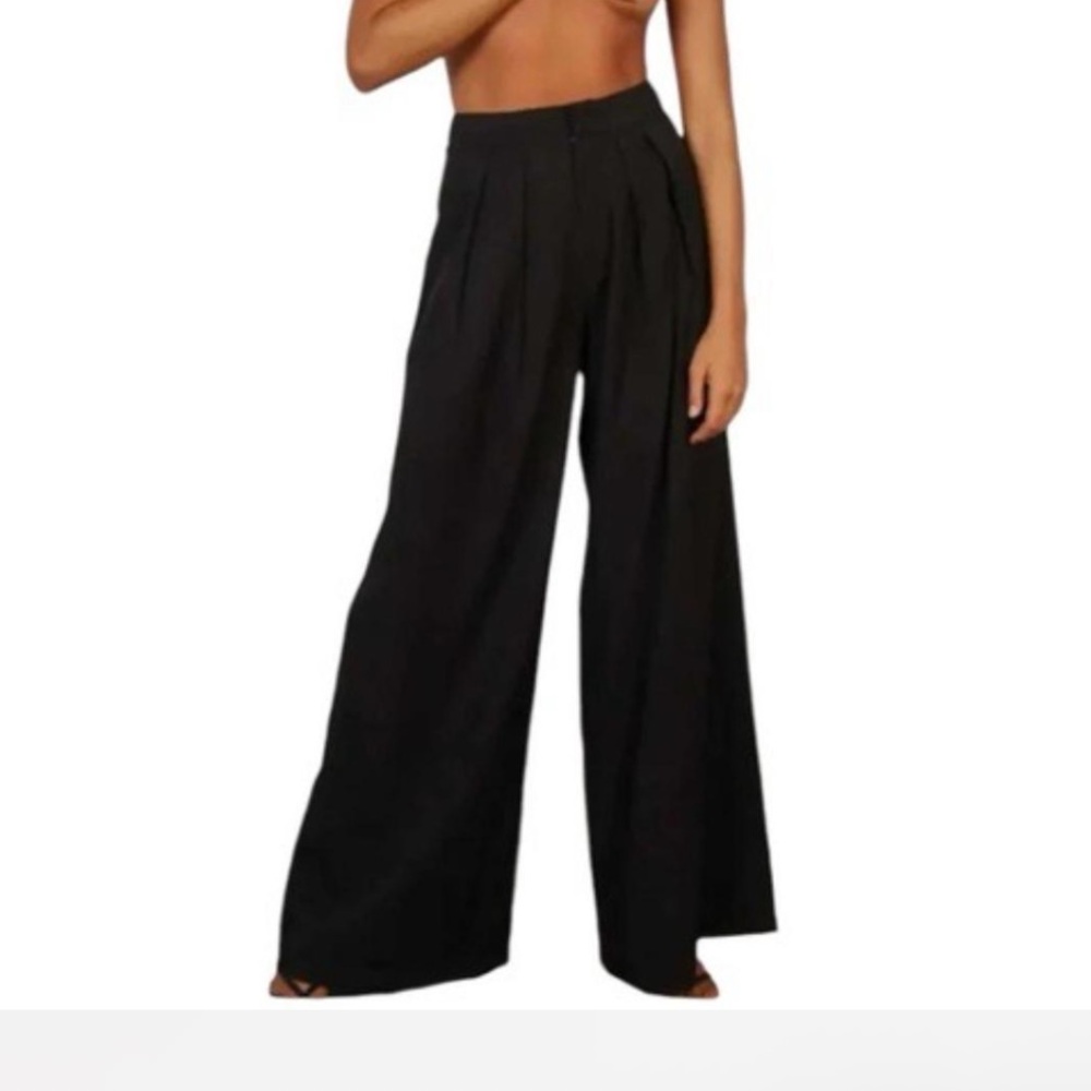 Palazzo Satin Wide-Leg Pants